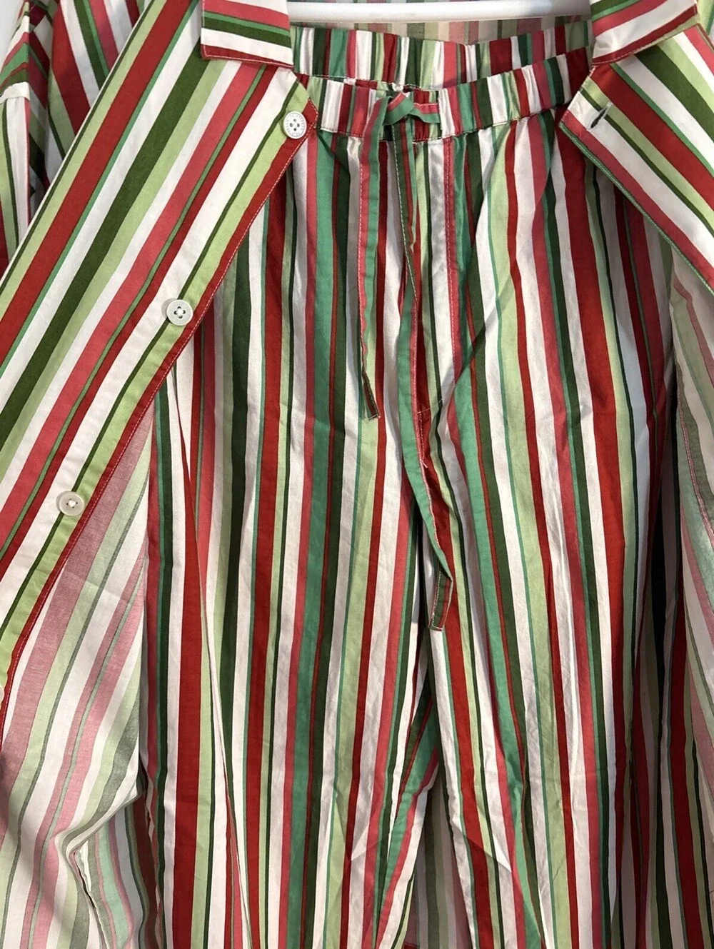 Print Fresh men's pajama Candy Cane Striped Christmas Set Pjs Men’s Medium NWOT